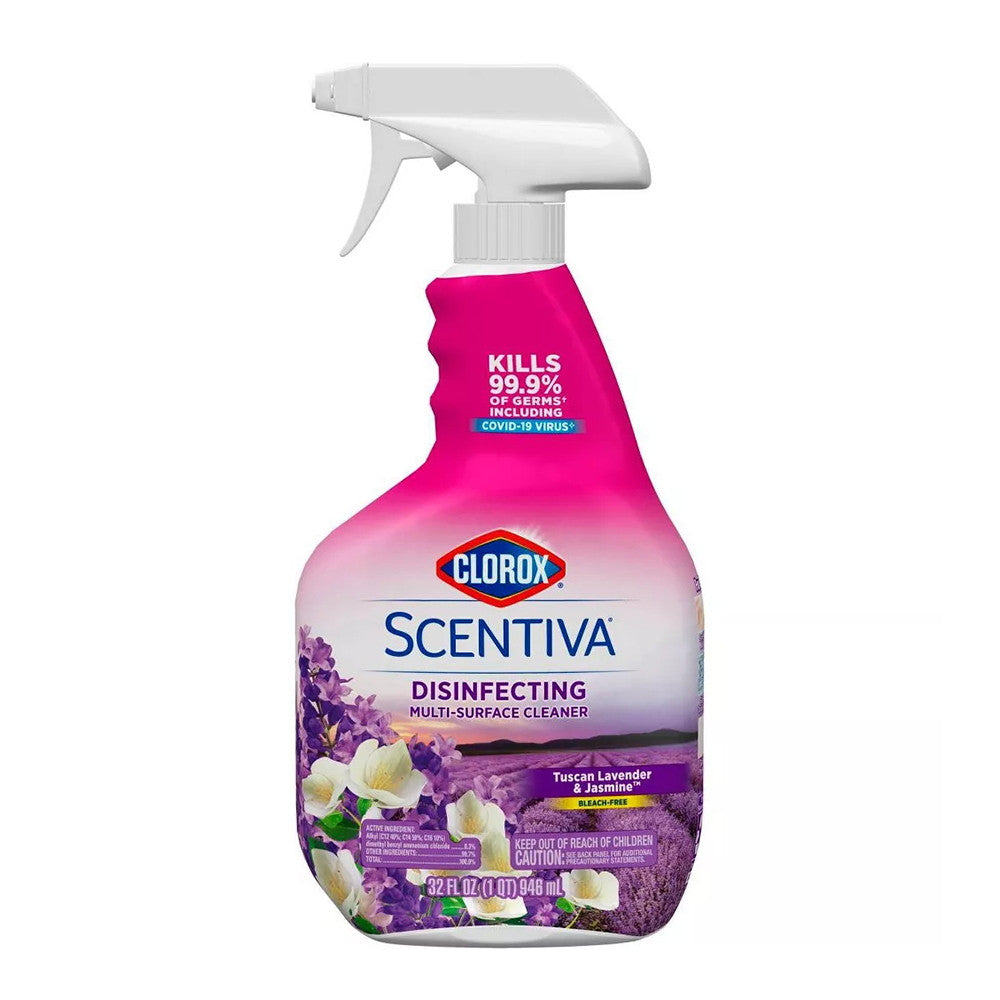 Clorox Scentiva Multi Surface Cleaner, Tuscan Lavender and Jasmine, Bleach Free, 32 Oz